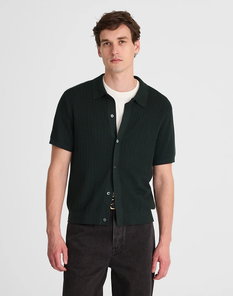 Tuck-Stitch Button-Up Sweater Polo | Madewell