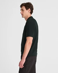 Tuck-Stitch Button-Up Sweater Polo | Madewell