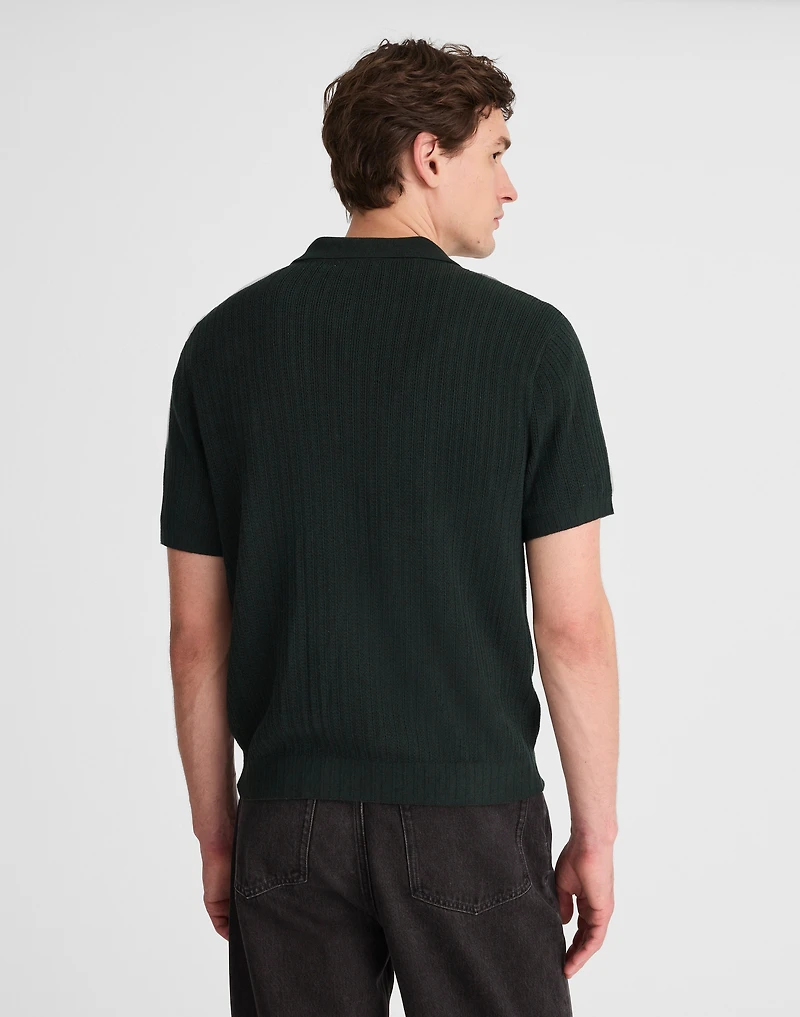 Tuck-Stitch Button-Up Sweater Polo | Madewell