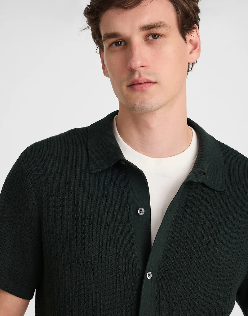 Tuck-Stitch Button-Up Sweater Polo | Madewell