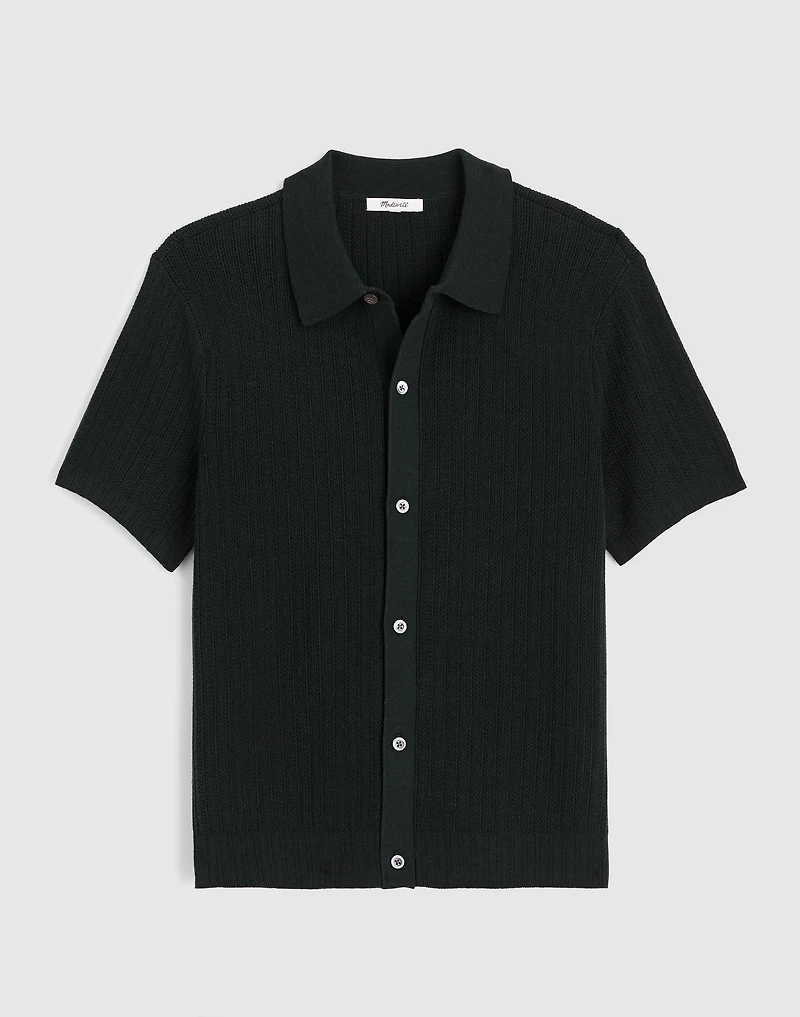 Tuck-Stitch Button-Up Sweater Polo | Madewell