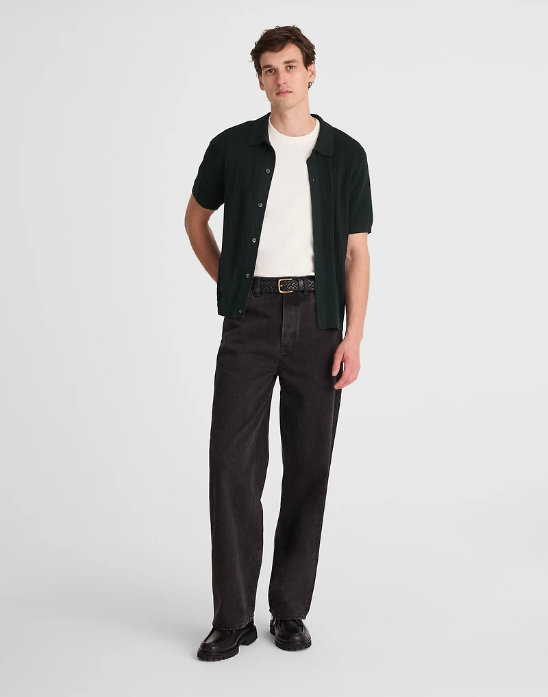 Tuck-Stitch Button-Up Sweater Polo | Madewell