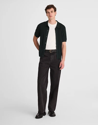 Tuck-Stitch Button-Up Sweater Polo | Madewell