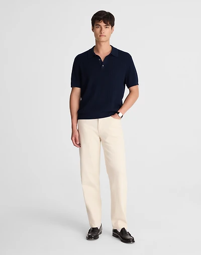 Tuck-Stitch Three-Button Sweater Polo | Madewell