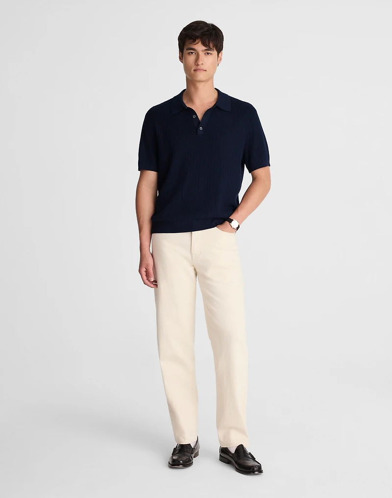 Tuck-Stitch Three-Button Sweater Polo | Madewell