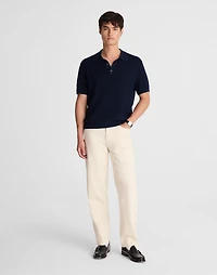 Tuck-Stitch Three-Button Sweater Polo | Madewell