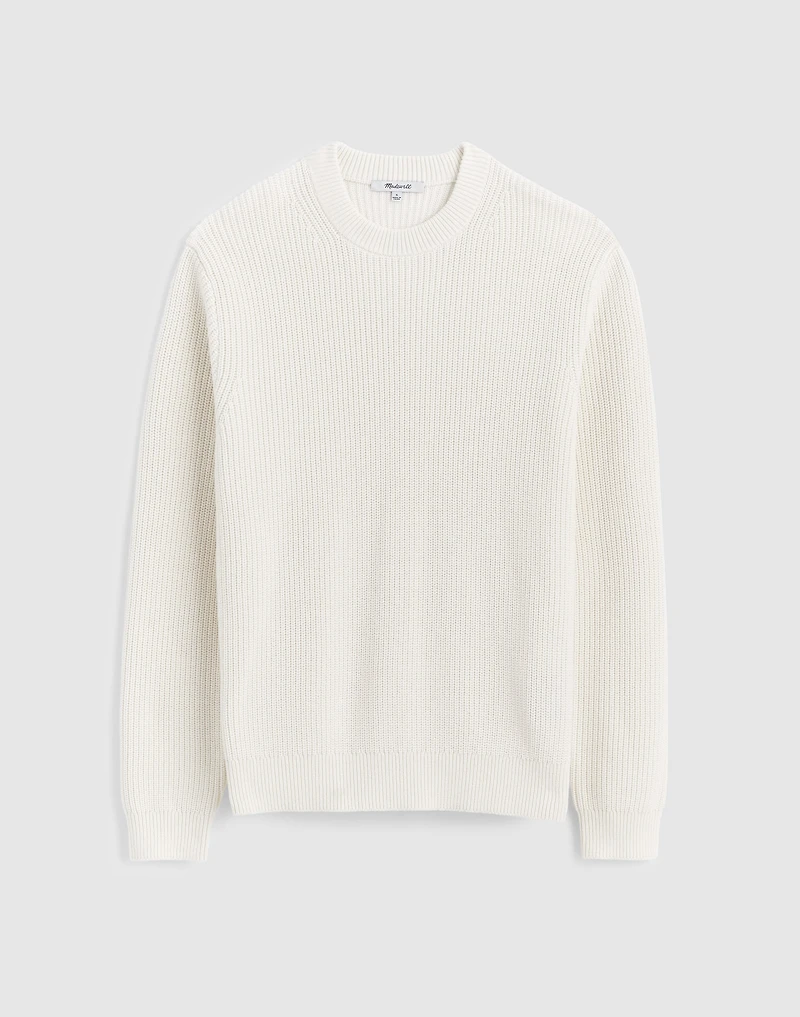 Cotton Shaker-Stitch Crewneck Sweater | Madewell
