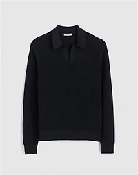 Cotton Shaker-Stitch Johnny-Collar Sweater Polo | Madewell