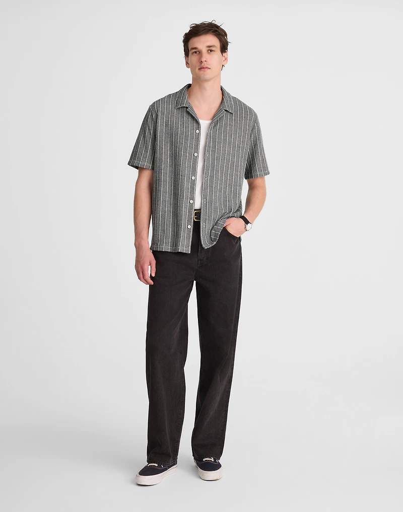 Textured Stripe Camp-Collar Shirt | Madewell