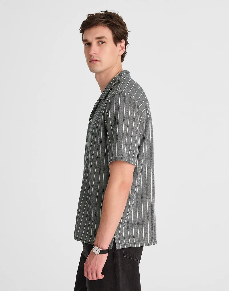 Textured Stripe Camp-Collar Shirt | Madewell
