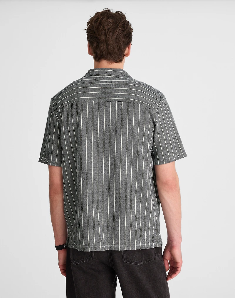 Textured Stripe Camp-Collar Shirt | Madewell