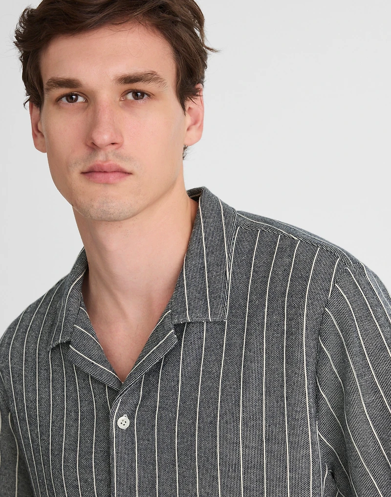 Textured Stripe Camp-Collar Shirt | Madewell