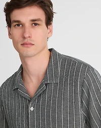 Textured Stripe Camp-Collar Shirt | Madewell