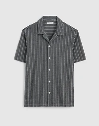 Textured Stripe Camp-Collar Shirt | Madewell