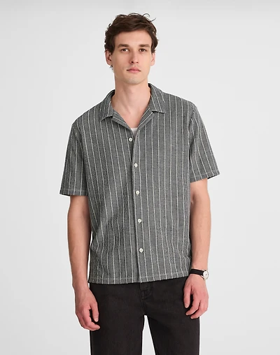 Textured Stripe Camp-Collar Shirt | Madewell