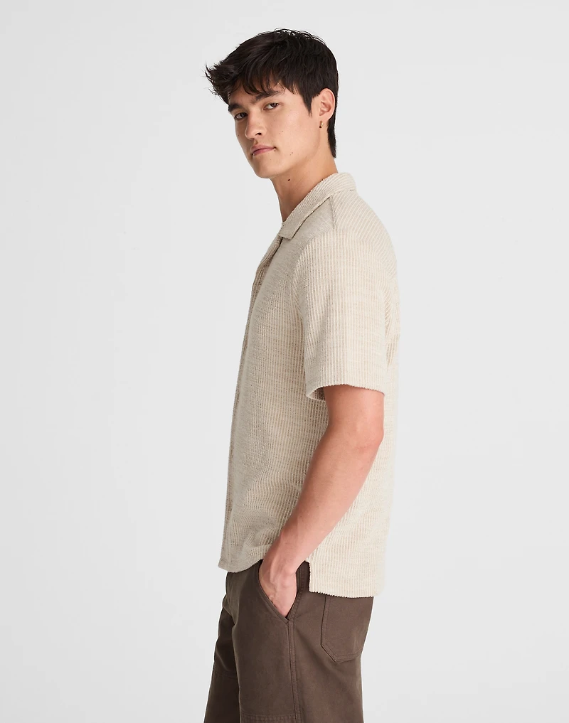 Textured Stripe Camp-Collar Shirt | Madewell