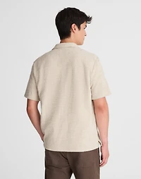 Textured Stripe Camp-Collar Shirt | Madewell
