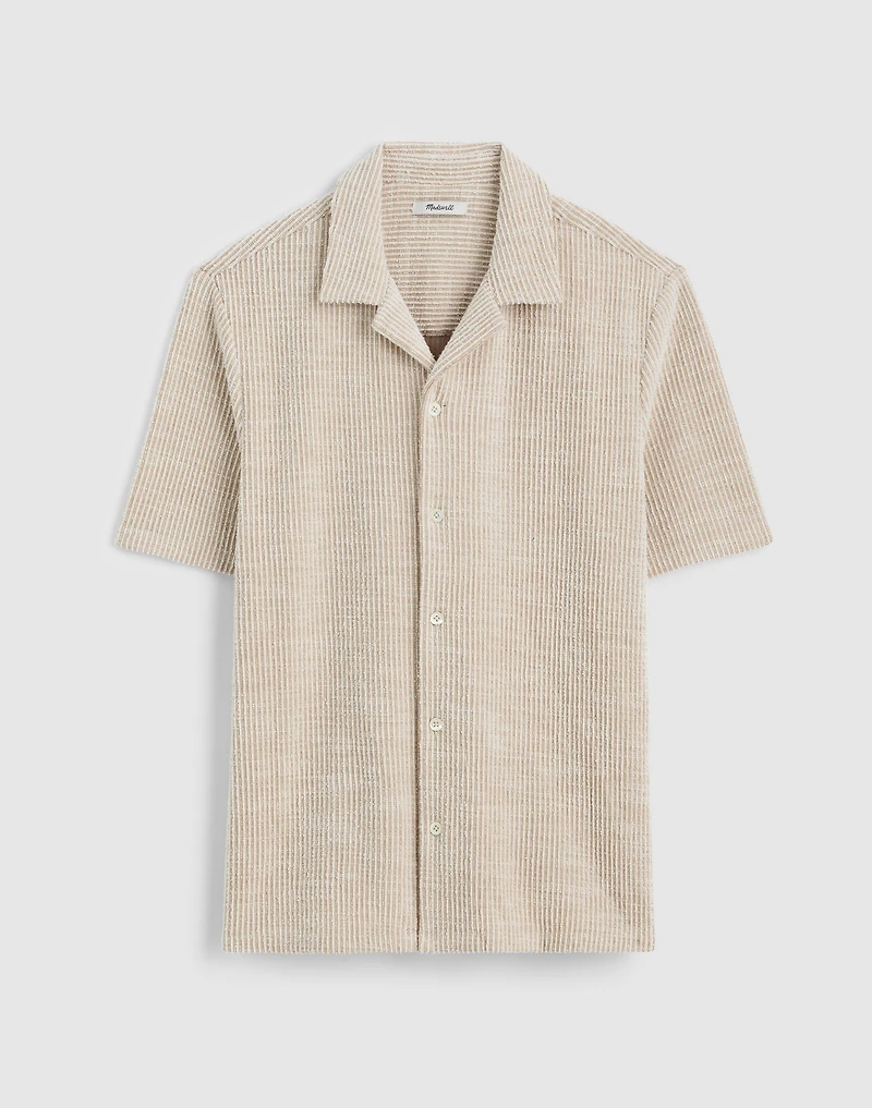 Textured Stripe Camp-Collar Shirt | Madewell