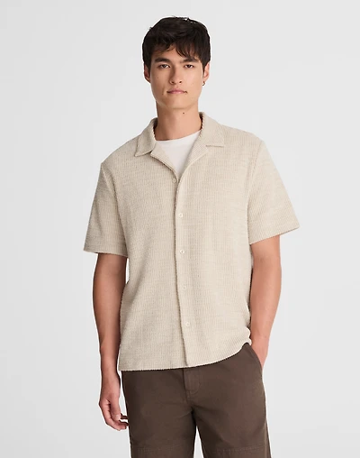 Textured Stripe Camp-Collar Shirt | Madewell
