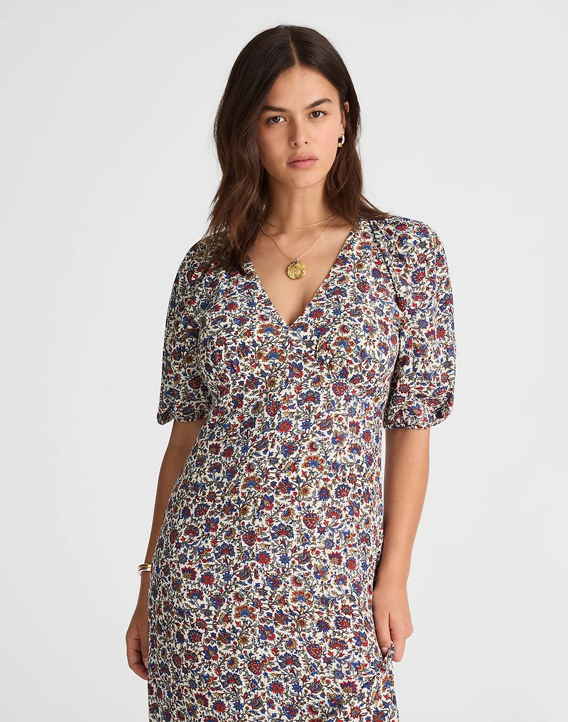Puff-Sleeve Empire Maxi Dress Floral | Madewell