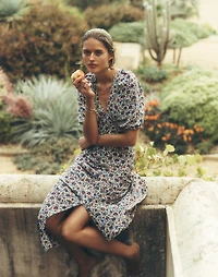 Puff-Sleeve Empire Maxi Dress Floral | Madewell
