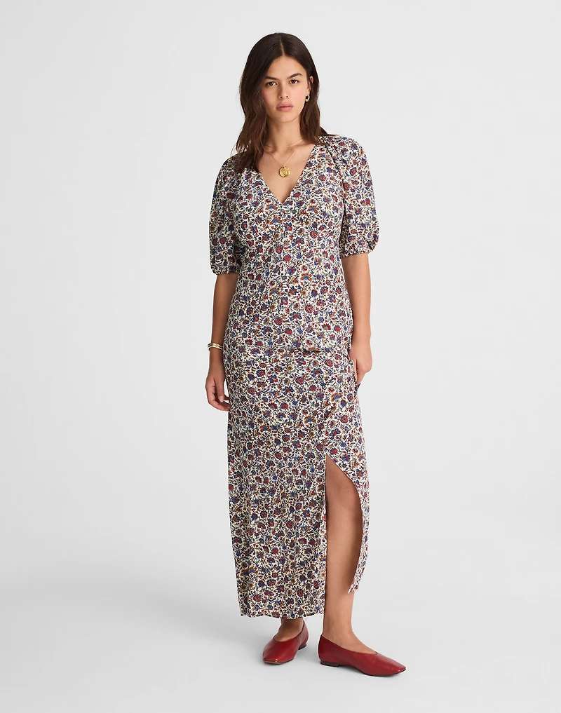 Puff-Sleeve Empire Maxi Dress Floral | Madewell