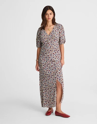 Puff-Sleeve Empire Maxi Dress Floral | Madewell