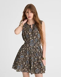 Gathered Button-Front Mini Dress Floral | Madewell