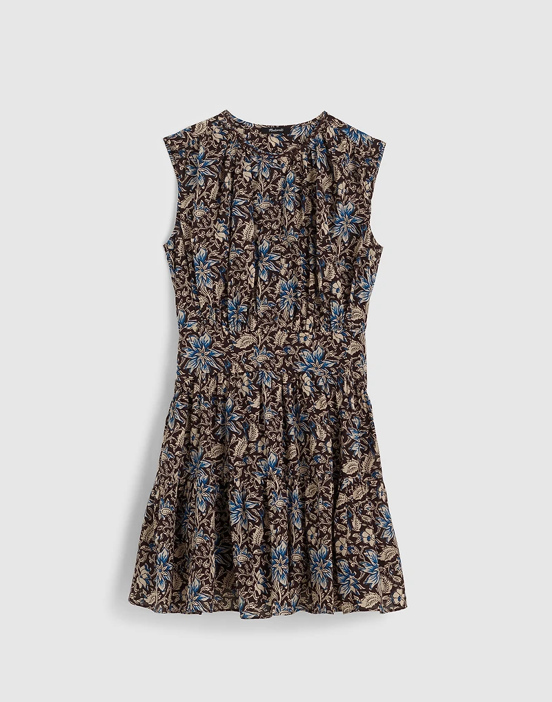 Gathered Button-Front Mini Dress Floral | Madewell