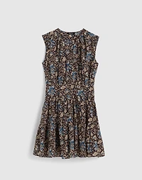 Gathered Button-Front Mini Dress Floral | Madewell