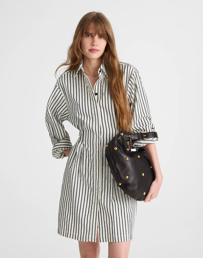 Striped Tucked Mini Shirtdress | Madewell