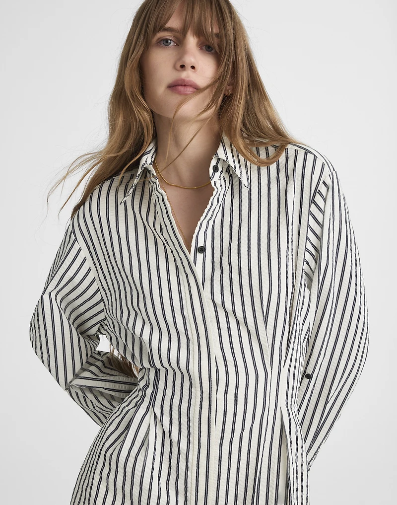 Striped Tucked Mini Shirtdress | Madewell