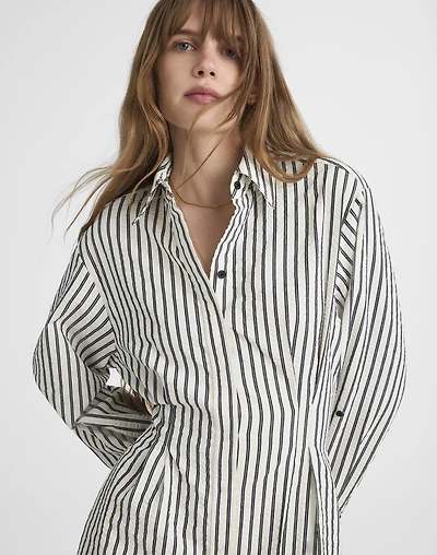 Striped Tucked Mini Shirtdress | Madewell