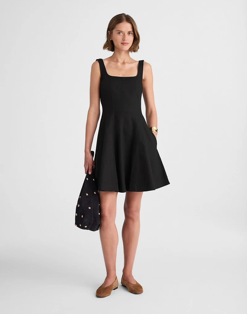 Seamed Open Squareneck Mini Dress | Madewell