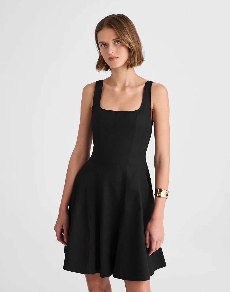 Seamed Open Squareneck Mini Dress | Madewell