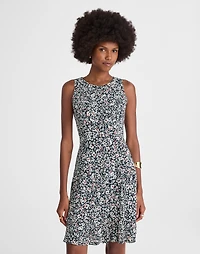 Button-Front Boatneck Mini Dress Floral | Madewell
