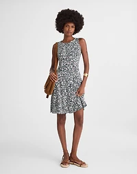 Button-Front Boatneck Mini Dress Floral | Madewell