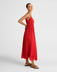 Gathered V-Neck Midi Dress | Madewell