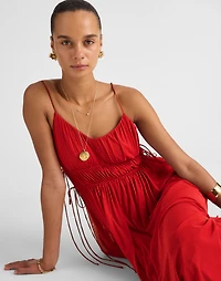 Gathered V-Neck Midi Dress | Madewell