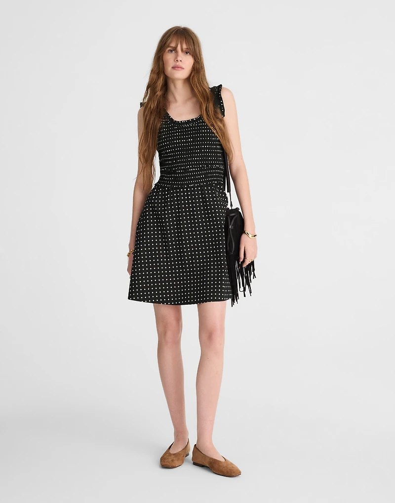 Ruffled Scoopneck Midi Dress Dot | Madewell
