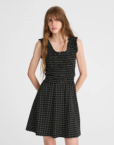 Ruffled Scoopneck Mini Dress Dot | Madewell