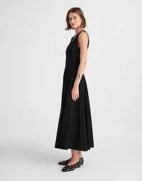 Poplin V-Neck Circle Midi Dress | Madewell