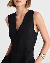 Poplin V-Neck Circle Midi Dress | Madewell