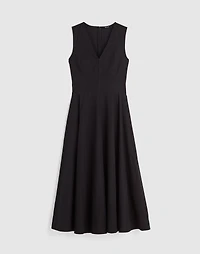 Poplin V-Neck Circle Midi Dress | Madewell