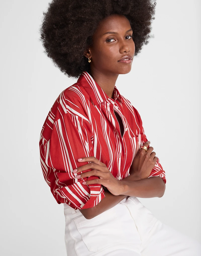 Oversized Button-Up Shirt in Poplin | Madewell