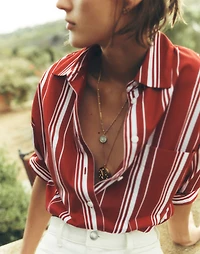 Oversized Button-Up Shirt Poplin | Madewell