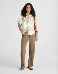 Shirred Bubble-Sleeve Button-Up Shirt Poplin | Madewell