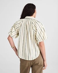 Shirred Bubble-Sleeve Button-Up Shirt Poplin | Madewell
