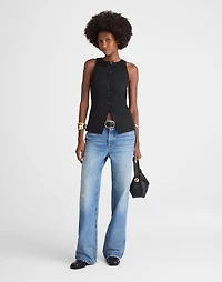 Crewneck Cutaway Vest Drapey Twill | Madewell