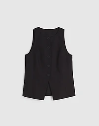 Crewneck Cutaway Vest in Drapey Twill | Madewell